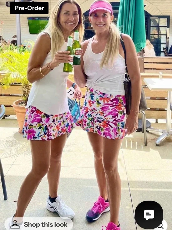 Dona Jo Floral Ruffle Tiered Skirt - Pink Multi - Picture 2 of 3